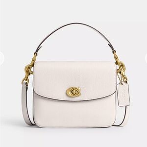 Coach Cassie 19 White Crossbody Bag with Gold Accents